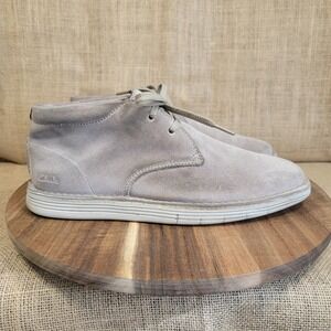 Clarks Forge Stride Gray Suede Chukka Boots Lace Up Casual Shoes Mens Size 9M